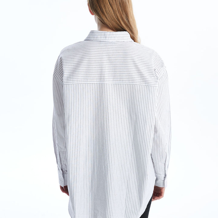 Moudda LC Waikiki - Chemise tissée manches longues Femme Rayures noires - Tunisie 4