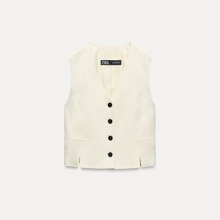 Moudda ZARA - Gilet tailleur lin (Ensemble) - Tunisie 1
