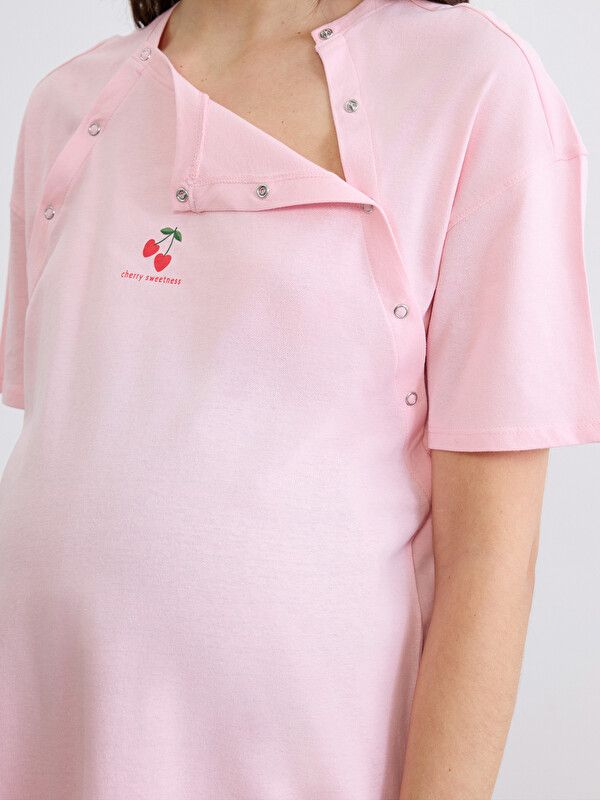 Moudda LC Waikiki - Chemise de nuit maternité pour Femme couleur Rose - Tunisie 3