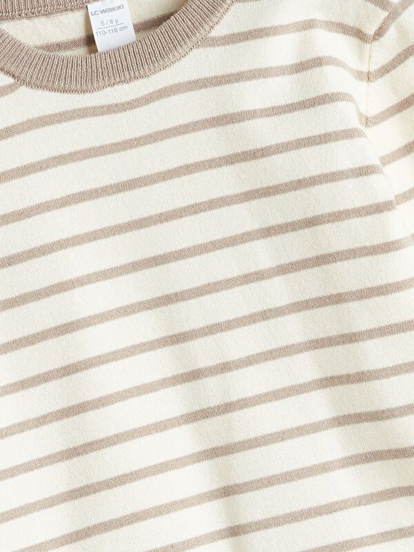 Moudda LC Waikiki - Pull en tricot Garçon Rayures beiges - Tunisie 2