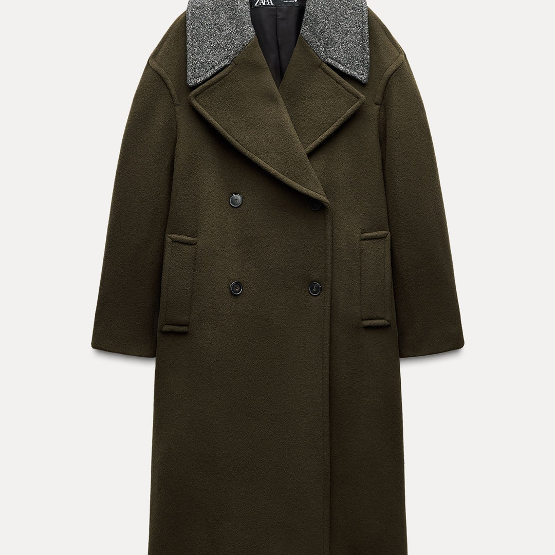 Moudda ZARA - Manteau Croisé à Revers Contrastés - Tunisie 1