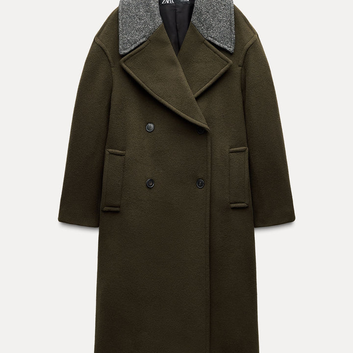 Moudda ZARA - Manteau Croisé à Revers Contrastés - Tunisie 1