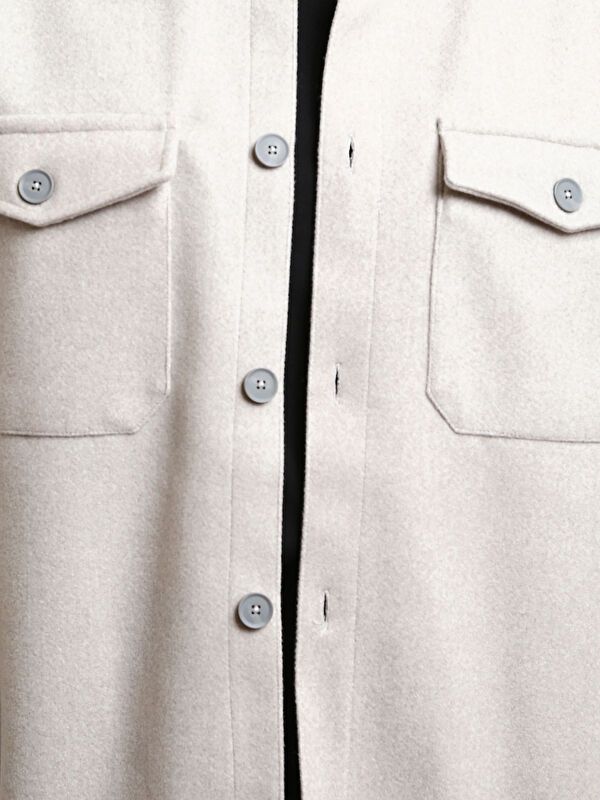 Moudda LC Waikiki - Surchemise en tissu (Shacket) couleur Gris pierre pour hommes - Tunisie 3