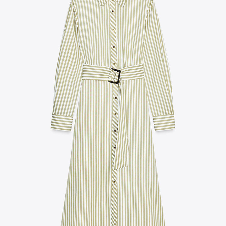 Moudda ZARA - Robe Midi Chemisier - Rayures & Boucle - Tunisie 1