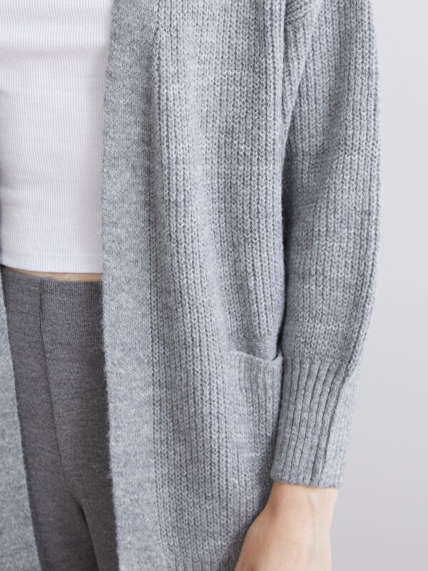 Moudda LC Waikiki - Cardigan tricot moyen Femme Mélange de gris - Tunisie 3