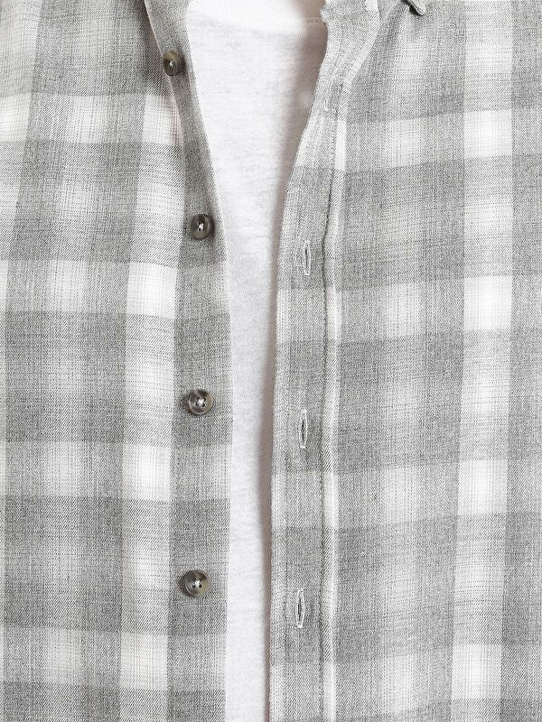 Moudda LC Waikiki - Chemise manches longues en tissu couleur Gris à carreaux pour hommes - Tunisie 3