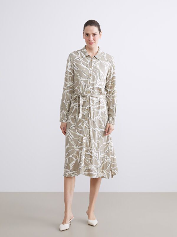 Moudda LC Waikiki - Robe tissée manches longues Femme Imprimé vert - Tunisie 1