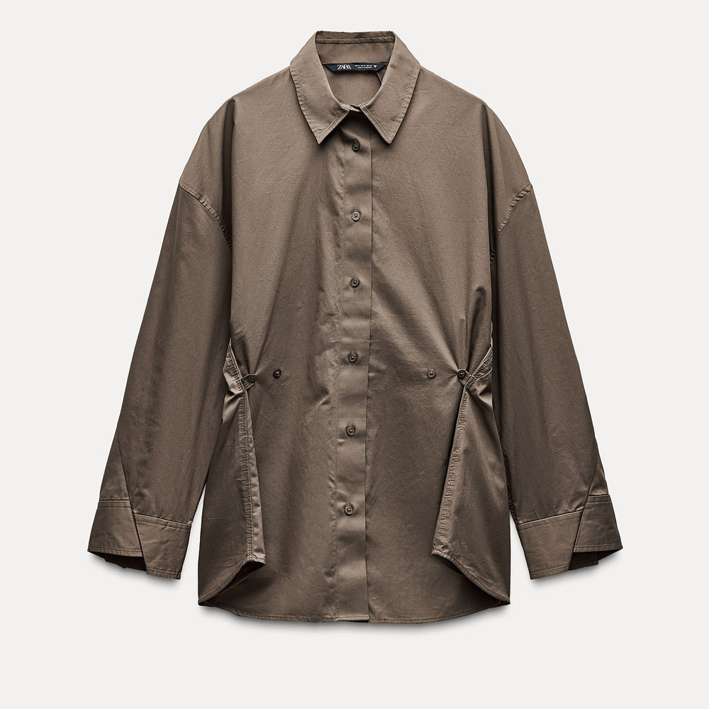 Moudda ZARA - Chemise oversized gabardine boutons taille - Tunisie 2