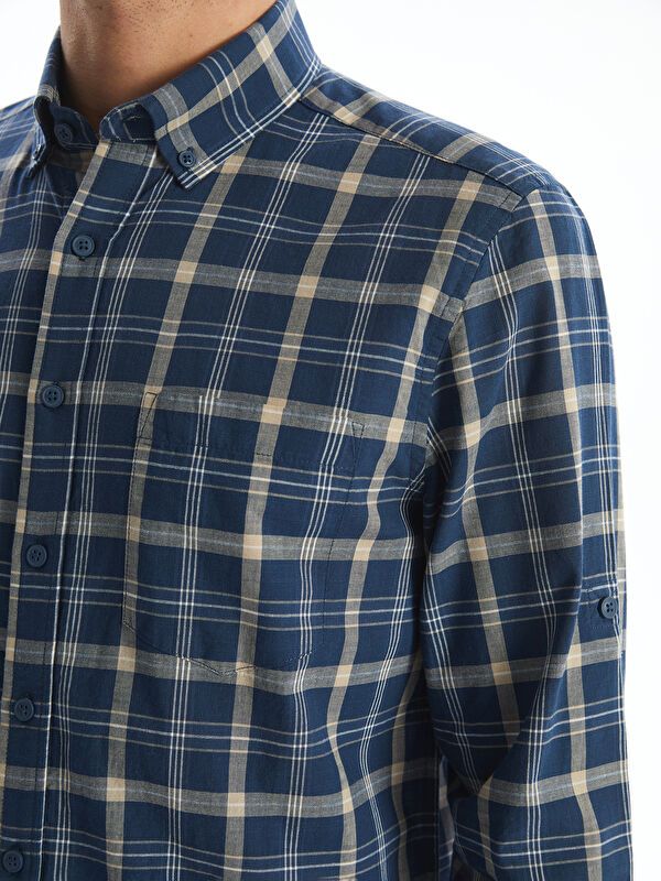 Moudda LC Waikiki - Chemise à carreaux manches longues en tissu pour Homme - Tunisie 3