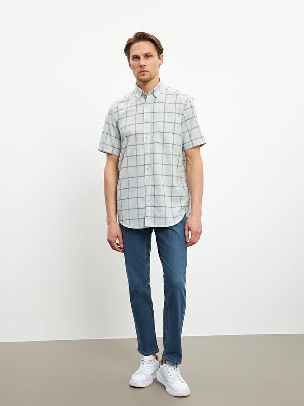 Moudda LC Waikiki - Chemise à carreaux manches courtes en tissu tissé pour Homme - Tunisie 2