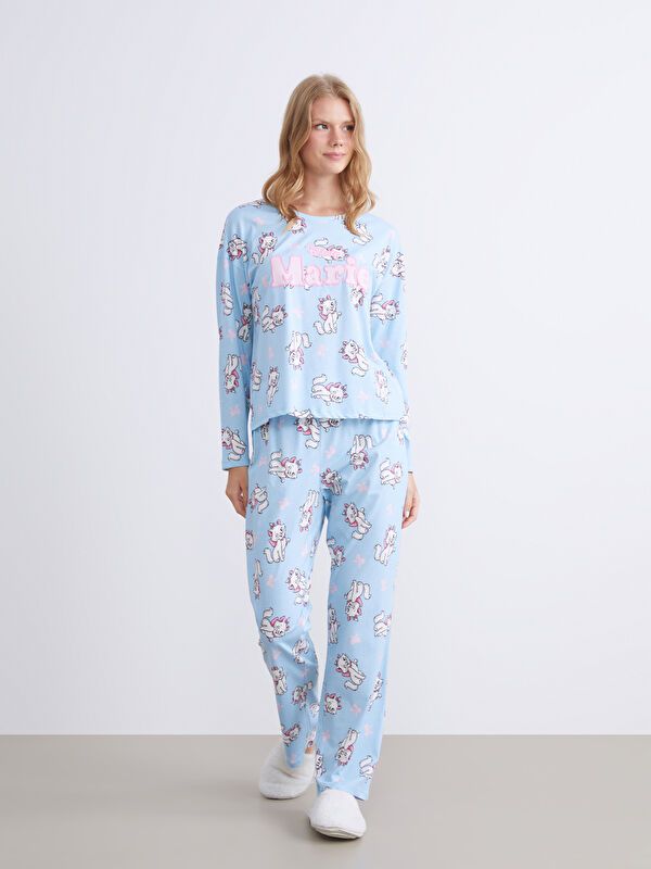 Moudda LC Waikiki - Pyjama manches longues Femme Impression bleu clair - Tunisie 2