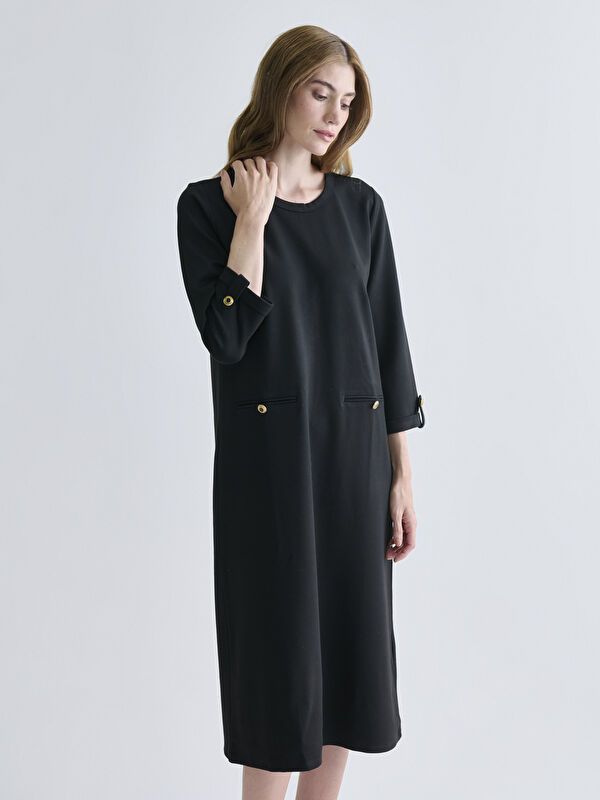 Moudda LC Waikiki - Robe jersey manches longues Femme Noir - Tunisie 2