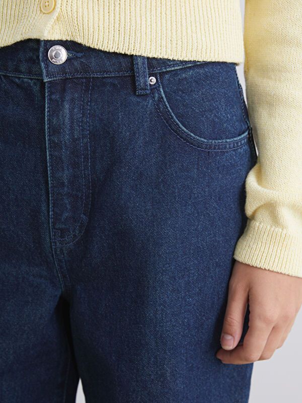 Moudda LC Waikiki - Pantalon tissé en denim Femme Indigo foncé - Tunisie 3