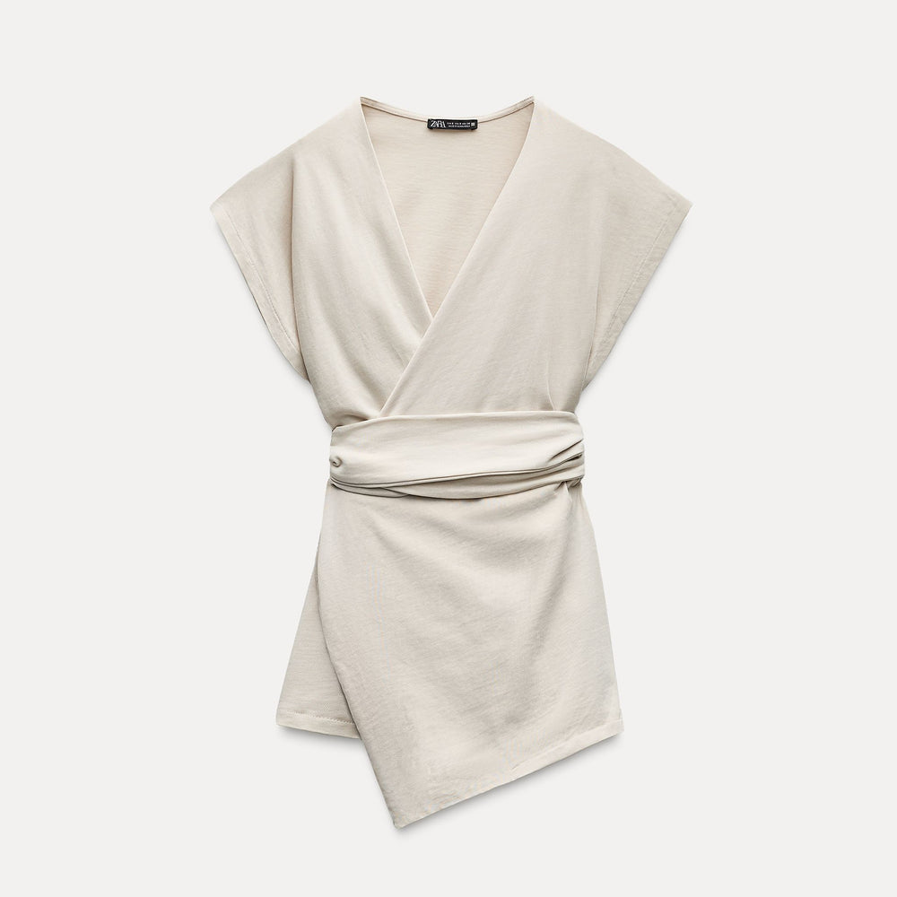 Moudda ZARA - T-shirt Délavé Décolleté Croisé - Tunisie 2