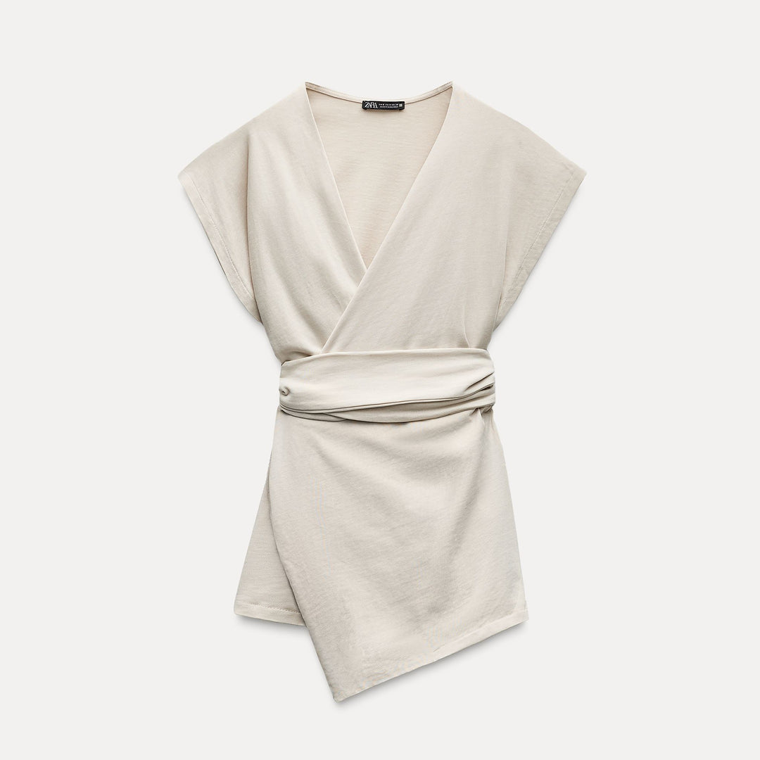 Moudda ZARA - T-shirt Délavé Décolleté Croisé - Tunisie 2