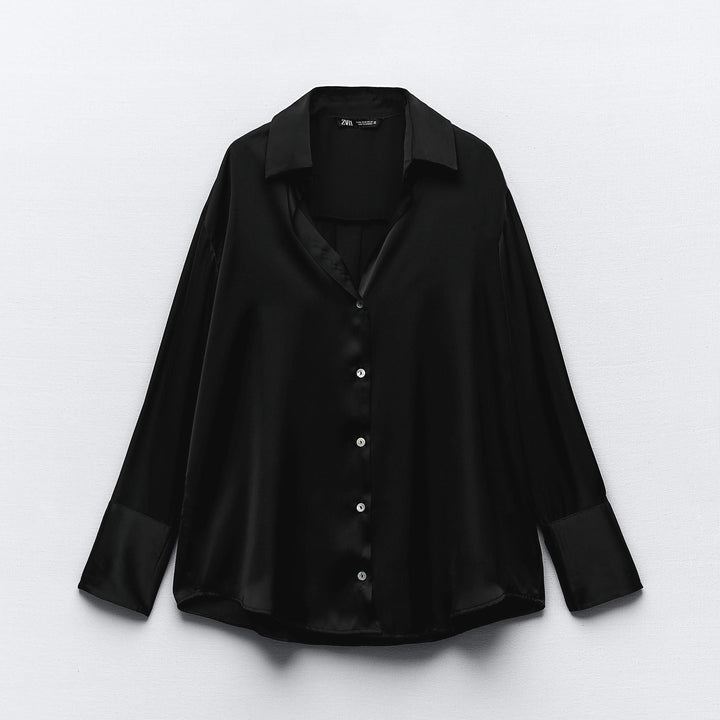 Moudda ZARA - Chemise basique en satin détails nouveaux poignets - Tunisie 1