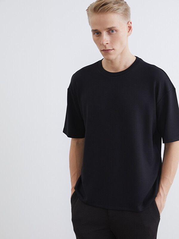 Moudda LC Waikiki - T-shirt manches courtes en jersey pour Homme couleur Noir - Tunisie 1