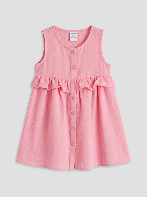 Moudda LC Waikiki - Robe manches courtes en tissu pour Fille couleur Rose - Tunisie 1