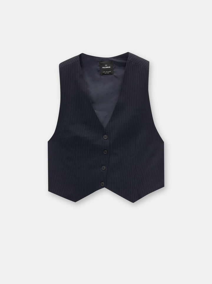 Moudda PULL & BEAR - Gilet Rayure Diplomatique Détail Boutons - Tunisie 3