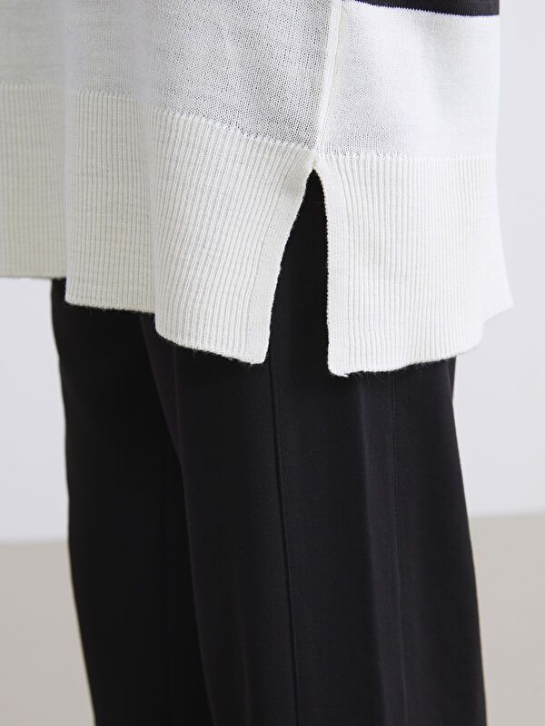 Moudda LC Waikiki - Tunique en tricot Femme Ecru rayé - Tunisie 3