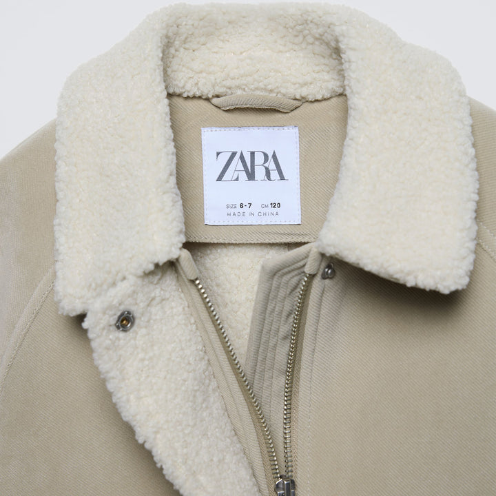 Moudda ZARA - Veste fille double face texture col fausse fourrure - Tunisie 3