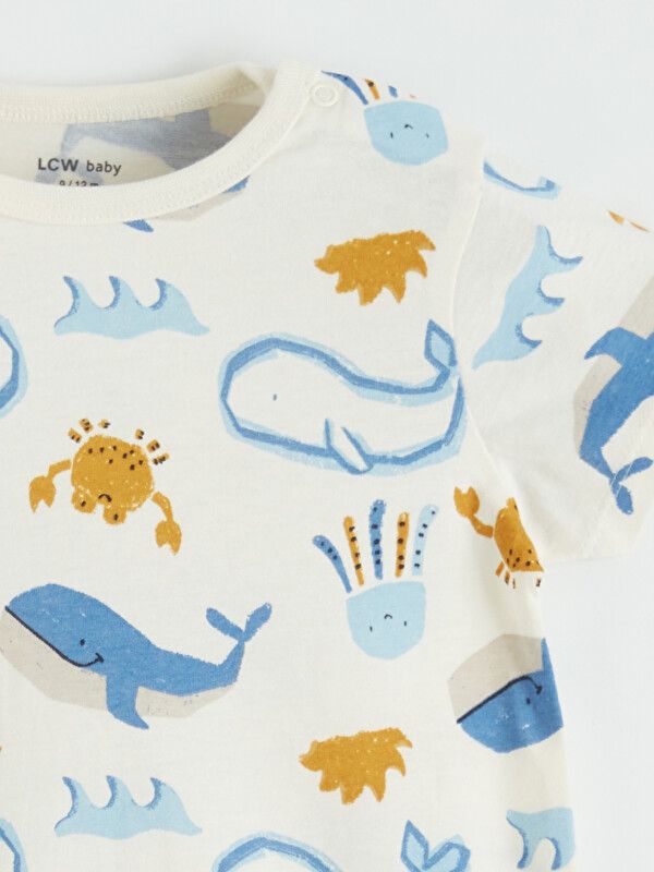 Moudda LC Waikiki - Combinaison bébé manches courtes en jersey pour Garçon couleur Bleu imprimé - Tunisie 3