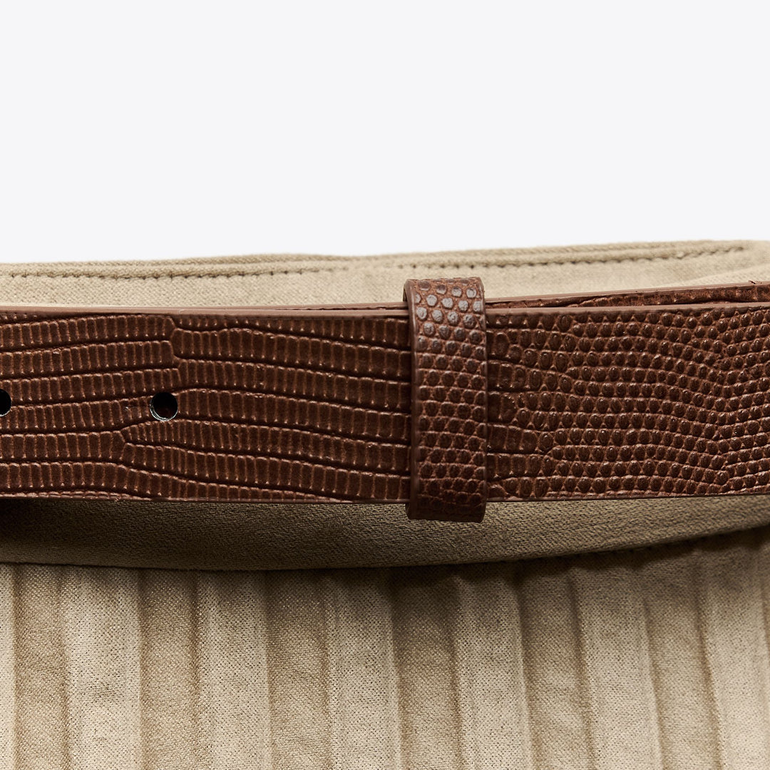 Moudda ZARA - Ceinture PU Marron - Gravée & Boucle Carrée - Tunisie 3