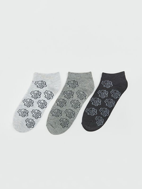 Moudda LC Waikiki - Chaussettes liner trainer (sport) couleur Gris mélangé pour femmes - Tunisie 1
