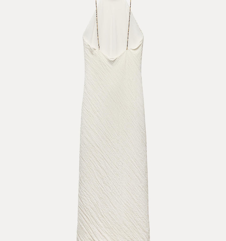 Moudda ZARA - Robe mi-longue en satin froissé, dos nu fantaisie - Tunisie 1