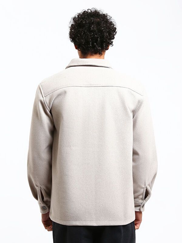 Moudda LC Waikiki - Surchemise en tissu (Shacket) couleur Gris pierre pour hommes - Tunisie 5