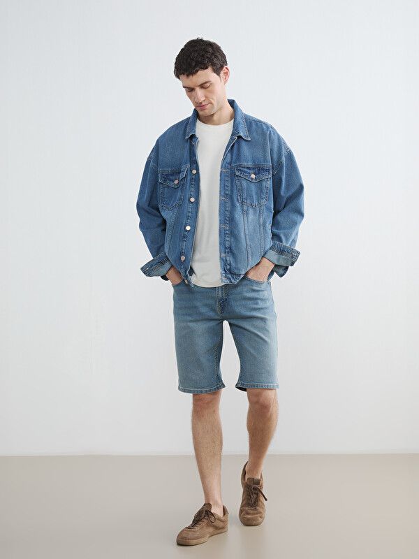 Moudda LC Waikiki - Bermuda en denim pour Homme couleur Rodeo Bleu indigo moyen - Tunisie 1