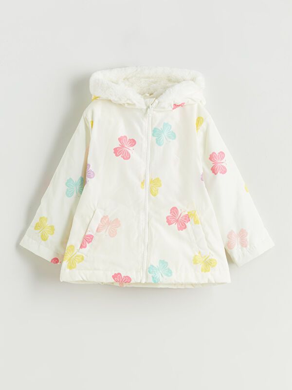 Moudda LC Waikiki - Manteau synthétique léger Fille Imprimé écru - Tunisie 1