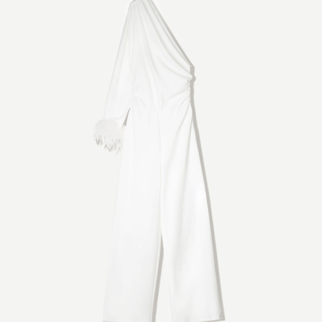 Moudda BERSHKA - Combinaison Longue Crêpe - Asymétrique & Plumes - Tunisie 1