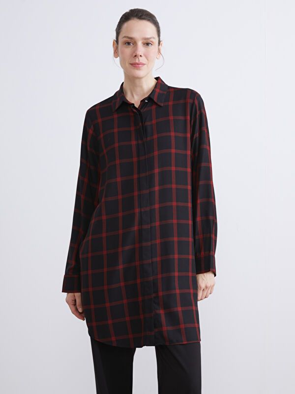 Moudda LC Waikiki - Tunique à manches longues Femme À carreaux noirs - Tunisie 1