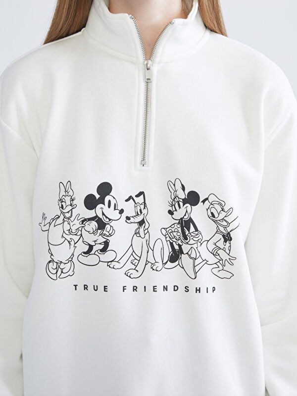 Moudda LC Waikiki - Sweatshirt en jersey sous licence Femme Ecru - Tunisie 3