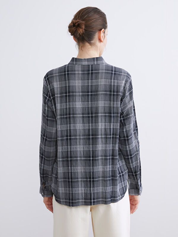 Moudda LC Waikiki - Chemise tissée manches longues Femme À carreaux noirs - Tunisie 4