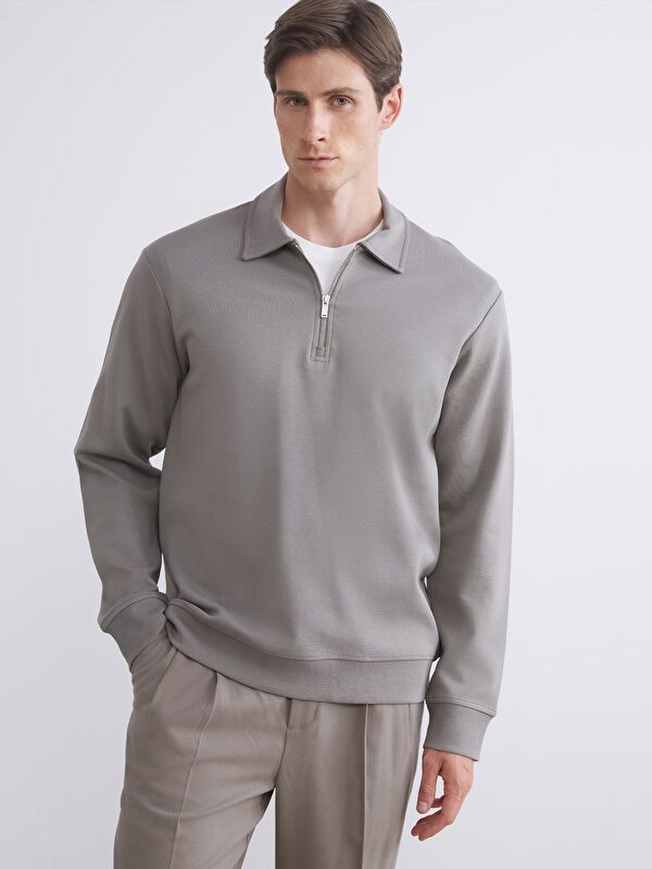 Moudda LC Waikiki - Sweatshirt en jersey couleur Vert terne pour hommes - Tunisie 1