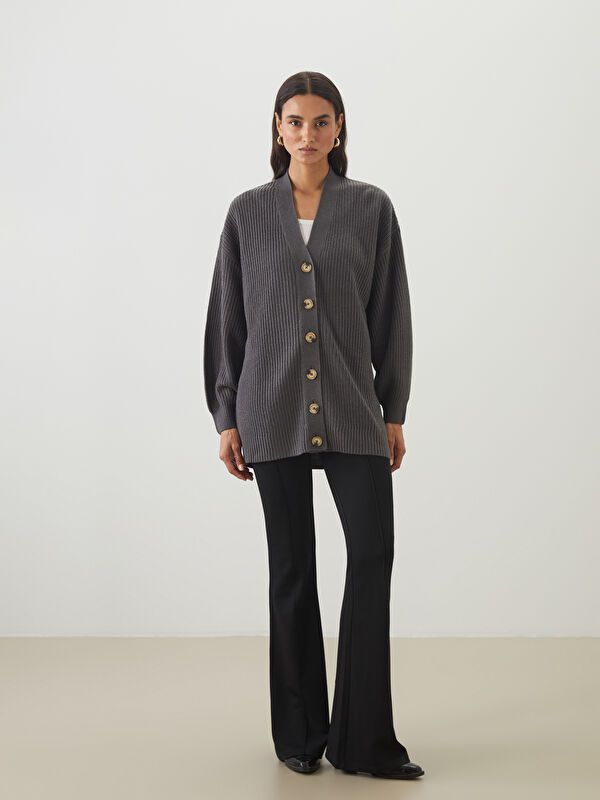 Moudda LC Waikiki - Cardigan en tricot Femme Gris foncé - Tunisie 2