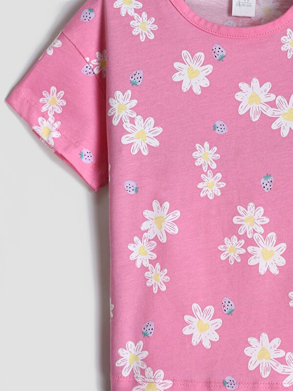 Moudda LC Waikiki - Body jersey manches courtes Fille Imprimé rose - Tunisie 3