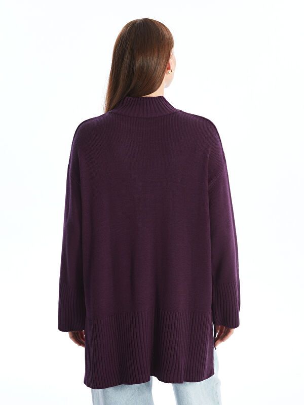 Moudda LC Waikiki - Pull épais en tricot couleur Violet foncé pour femmes - Tunisie 5
