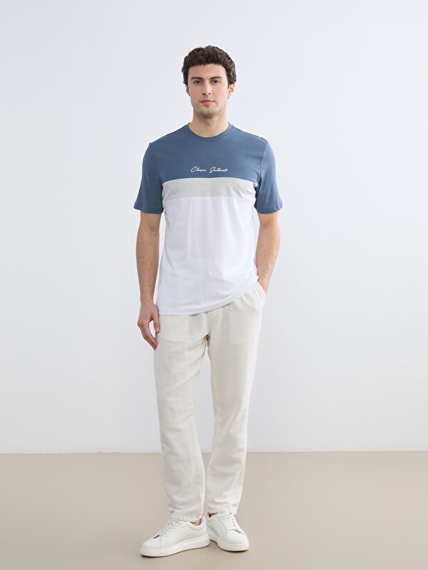 Moudda LC Waikiki - T-shirt imprimé manches courtes en jersey pour Homme couleur Bleu indigo rayé - Tunisie 2