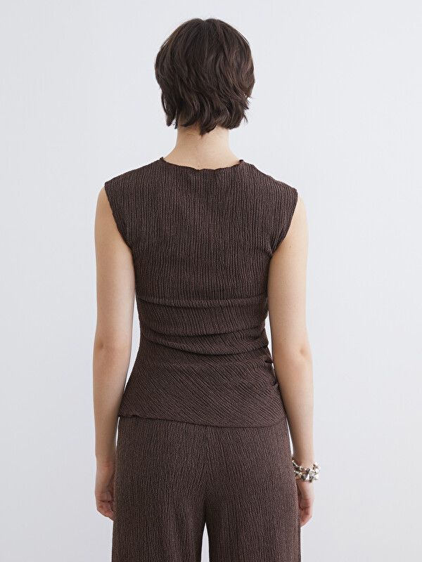 Moudda LC Waikiki - Body manches courtes en jersey pour Femme couleur Marron - Tunisie 4