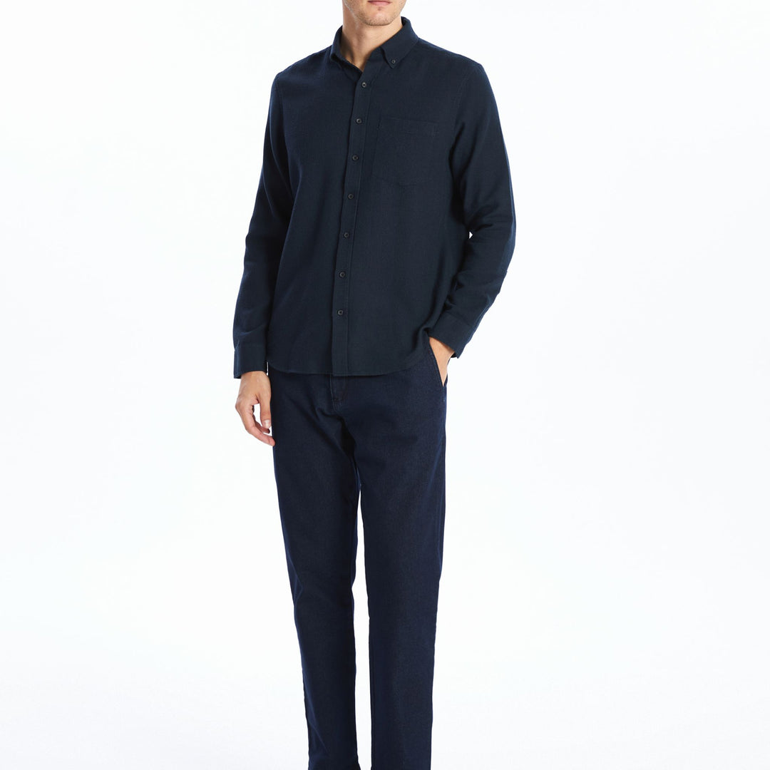 Moudda LC Waikiki - Chemise tissée manches longues Homme Marine - Tunisie 2