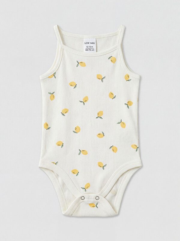 Moudda LC Waikiki - Body imprimé manches courtes en jersey - tenue de sport pour Fille couleur Écru imprimé - Tunisie 2