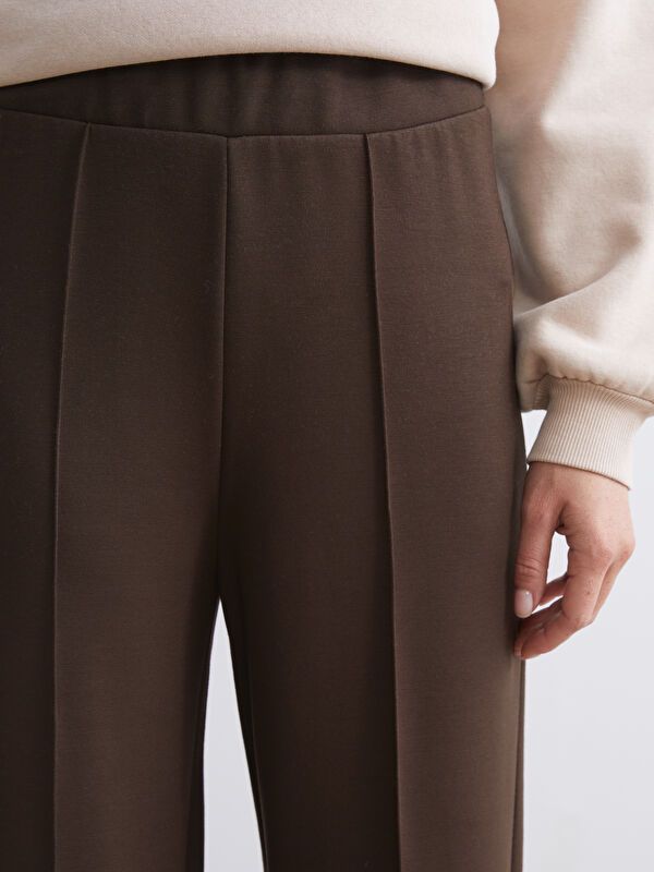 Moudda LC Waikiki - Pantalon en jersey couleur Marron foncé pour femmes - Tunisie 3