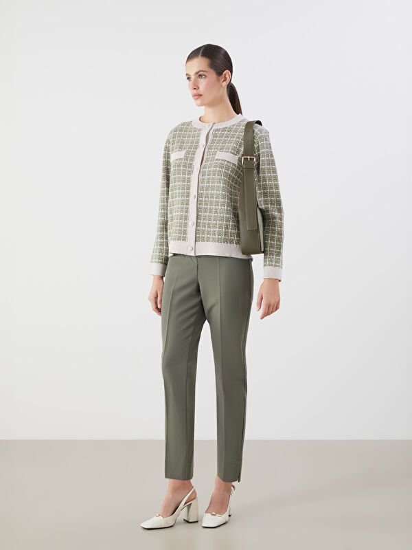 Moudda LC Waikiki - Cardigan tricot épais Femme Jacquard vert - Tunisie 2