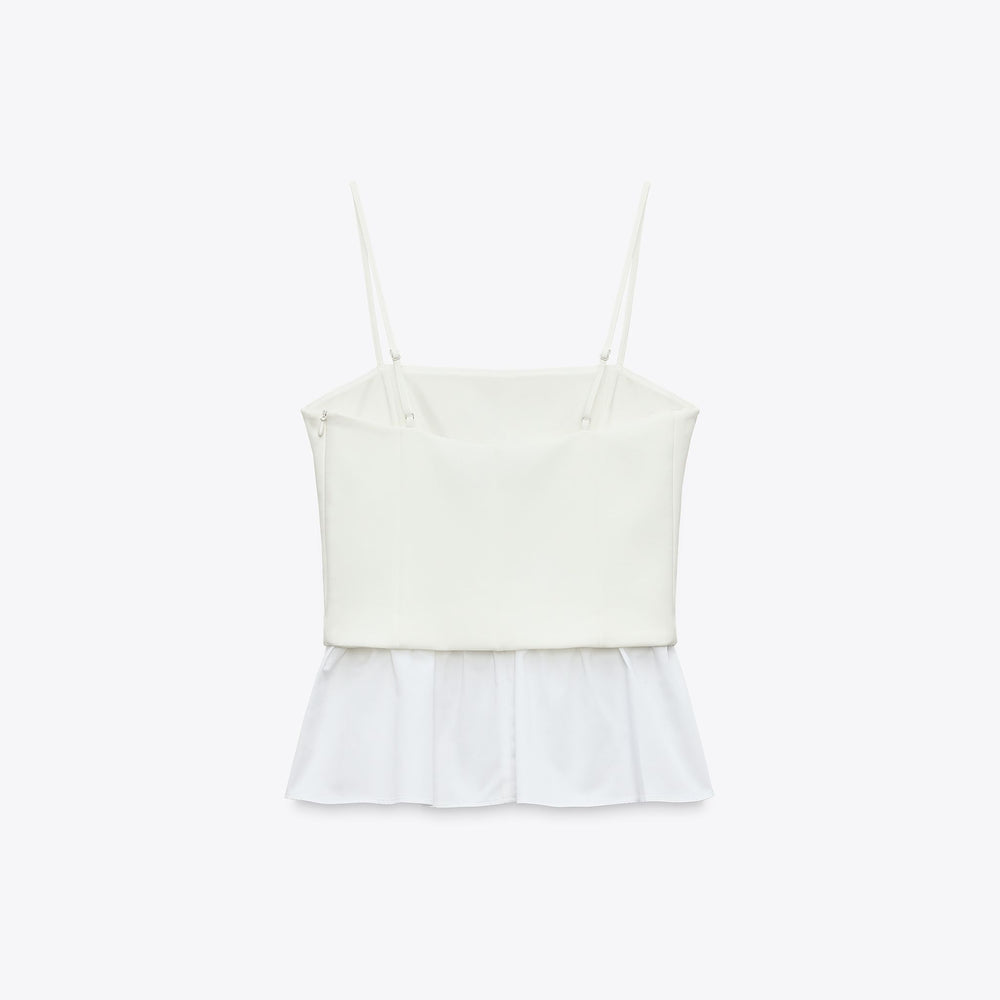 Moudda ZARA - Top Élastique Bretelles - Gabardine & Boutons - Tunisie 2
