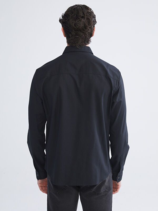 Moudda LC Waikiki - Chemise tissée manches longues Homme Noir - Tunisie 4