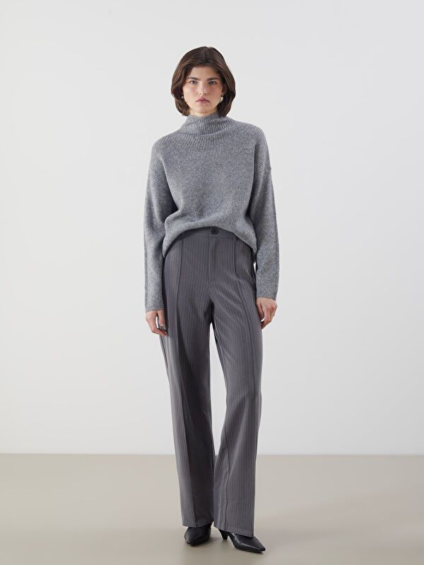 Moudda LC Waikiki - Pantalon tissé moyen Femme Bande d'anthracite - Tunisie 1