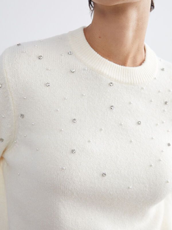 Moudda LC Waikiki - Pull tricot moyen Femme Mélange écru - Tunisie 3